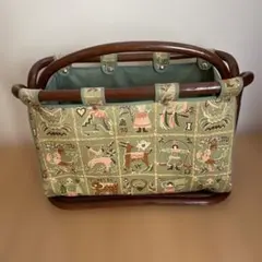 グリーン系マガジンラック　ラタン　Rosier 小物入れ