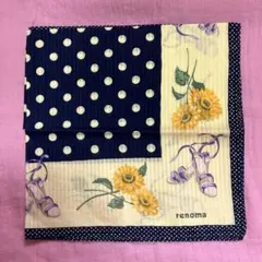 またまたお値下げ❣️新品未使用❣️renoma 水玉模様 ひまわり ハンカチ