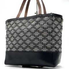 極美品● CELINE セリーヌ トートバッグ パリマカダム キャンバス レザー