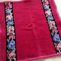 【美品】FEILER フェイラー タオルハンカチ 花柄 ピンクのサムネイル