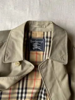 Burberry バーバリー 90s ステンカラーコート ノバチェック　訳あり