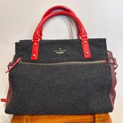 【kate spade】ウール×レザー ショルダーバッグ 2WAY/ bg132