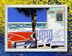 鈴木英人・キャデラック【A4サイズ写真ポスターフレーム付き２点セット】ポスター