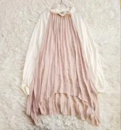 アリュメット ブラウス チュニック フリル プリーツ シフォン ロング ゆったり