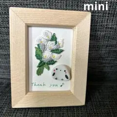 Thank you♪シマエナガと花束　シーグラスアート　ワッペンコラボ