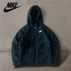 ナイキシンセティックフィルフーディジャケット中綿ダウンスウォッシュロゴ黒古着