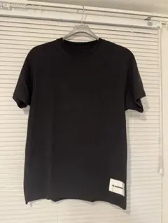 JIL SANDER+ クルーネックロゴラベル付きTシャツ 黒 S