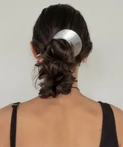 sykia Moon Plate Hair Fork ヘアバレッタ　月　シルバー