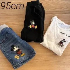 サイズ95＊futafuta ミッキーマウス 3点セット Tシャツ パンツ