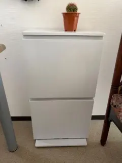 ペダル式 ゴミ箱 2段 ホワイト
