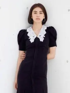 【SNIDEL】エンブロイダリーカラーマーメイドワンピ