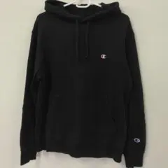 Champion ブラック フード付きパーカー L　メンズ