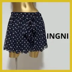 【3790】INGNI リボン付き 水玉 キュロット スカート M
