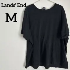 Lands' End 黒 半袖 Tシャツ Mサイズ ブラック ラフT