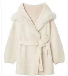 ファーフードニットコート SNIDEL