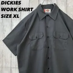 ディッキーズ ワークシャツ XL チャコール 黒 半袖 ワーク系 古着　アメカジのサムネイル