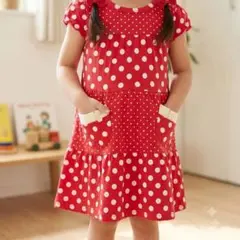 新品CHICKA CHICKA BOOM BOOM ワンピース 100半袖水玉赤のサムネイル