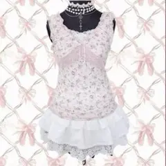 姫カジ ギャル 花柄レースキャミ ウィッシュコア ガーリー y2k フェアリーのサムネイル