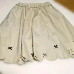 TOCCA スカート 160cm ベージュ リボン スカラップのサムネイル