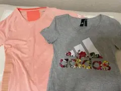 美品 adidas アディダス Tシャツ トレーニング トップス 2枚セット