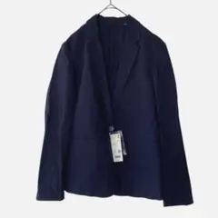 新品ユニクロリネンブレンドジャケットネイビーS