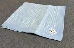 モリハナエのチェック柄 ハンカチ　水色