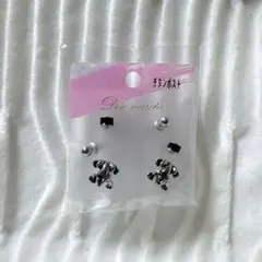 シルバー カエル ピアス6個セット