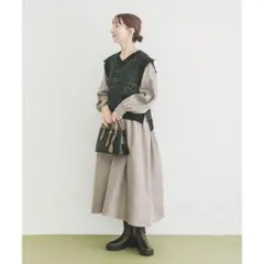ITEMS URBAN RESEARCH ツイードニットドッキングワンピース Fのサムネイル