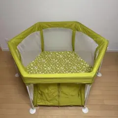 【美品】日本育児｜洗えてたためるポータブルベビーサークル イエロー