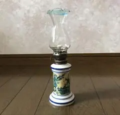 アンティーク オイルランプ 陶器製 風車柄　ランタン