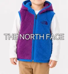 THE NORTH FACE キッズ フリースベスト フード付き　紫×青　100