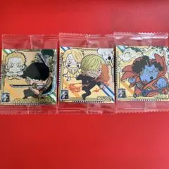 ONE PIECE シール 3枚セット ゾロ サンジ ジンベエ　まとめ売り