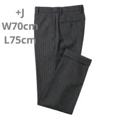 UNIQLO+J ストライプスラックス チャコールグレー