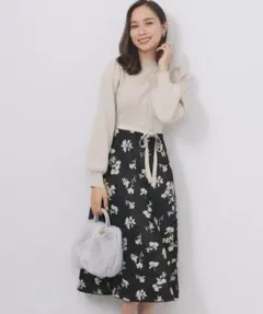 index ハイネックニットワンピース 今期 今季 新作 洗濯機OK 抗ピル