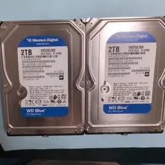 【新古品使用時間10時間以内】HDD 2TB 3.5インチ✕２個