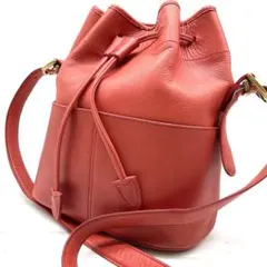 美品 OLDCOACH オールドコーチ 巾着 ショルダーバッグ レッド バケツ型