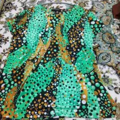 ドット模様 半袖チュニック