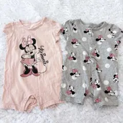 Ｈ&M ミニー・マウスロンパース2点セット 60~70