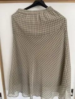 COMME CA ISMチェック柄ロングスカート　Lサイズ　12-50FY09