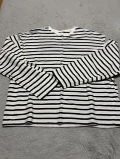 GRL 白黒ストライプ 長袖Tシャツ F