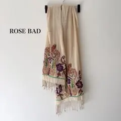 ローズバッド　ベージュ　刺繍　ストール　インド綿　インド製　ROSE BAD 春