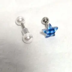 2個セット✦可愛い 青い星型ピアス パールピアス 韓国