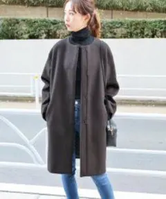 イエナ　ノーカラーコート 34