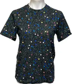 美品☆ポールスチュアート モックネックTシャツ 小枝とカラフルドット 黒M☆のサムネイル