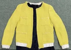 ZARA イエロー　ツイードジャケット M 美品