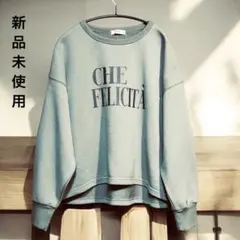 【新品未使用】プリント モスグリーン トレーナー　FREE SIZE