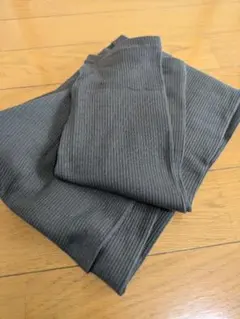 無印良品、リブ編みダークグレー レギンス L