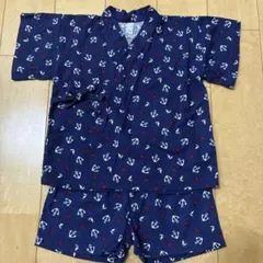 ベビー甚平 80サイズ 紺色 マリン柄