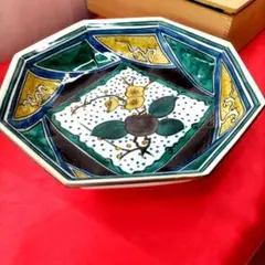 【希少品】九谷焼　九谷清山造　染付　金彩　中皿　5客セット 希少品】九谷焼 九谷清山造 染付 金彩 中皿 5客セット 希少品】