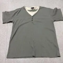 ヘンリーネック　グリーン系 古着